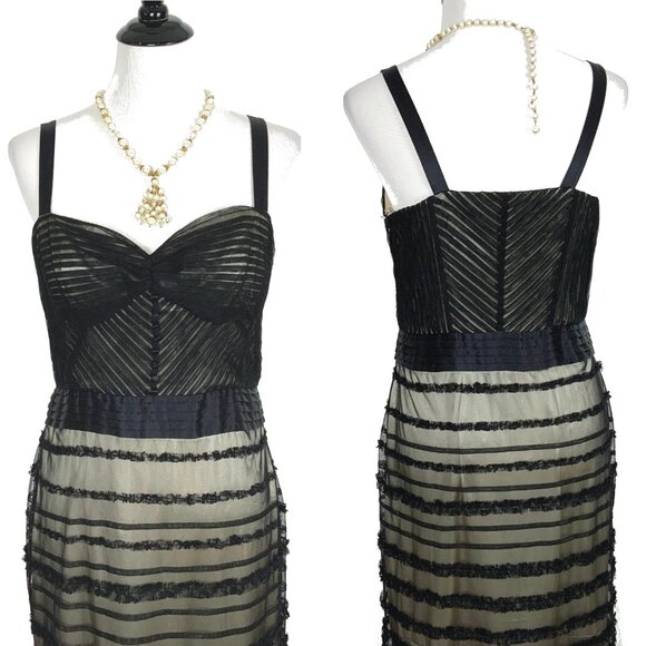 St. John Black Mesh Tule Formal Evening Prom Dress Silk Lining Sz 8 - Picture 3 of 16